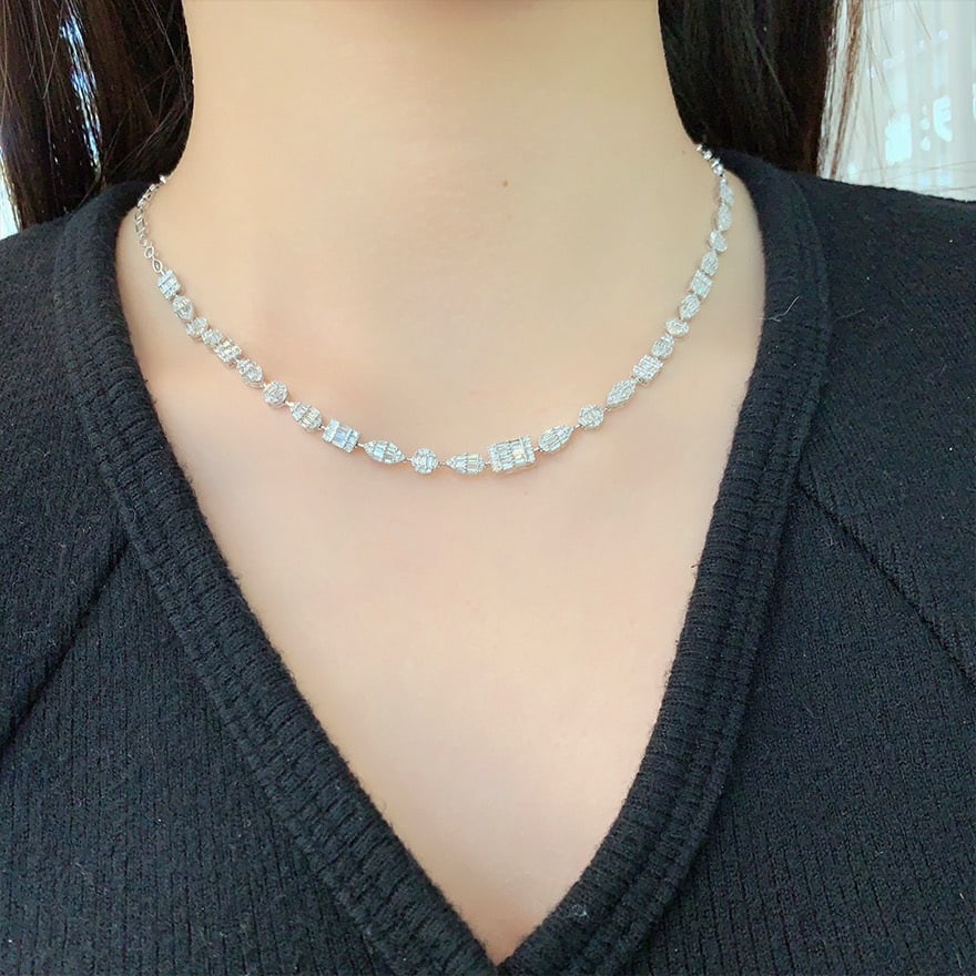 14k Gold 2 Ct Natural H Diamond Necklace - 3