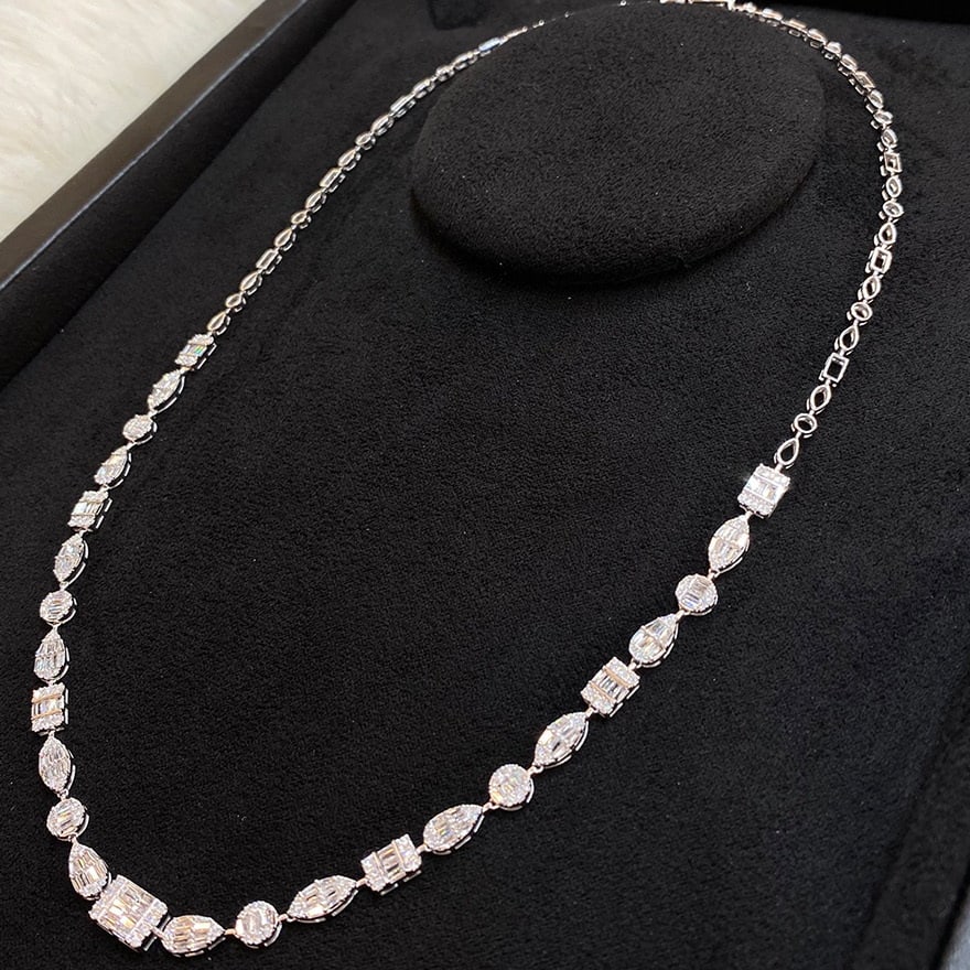 14k Gold 2 Ct Natural H Diamond Necklace - 4