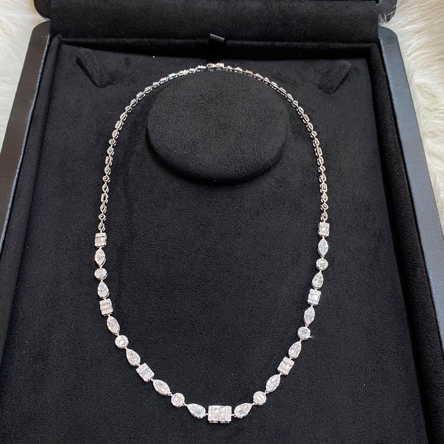 14k Gold 2 Ct Natural H Diamond Necklace - 5