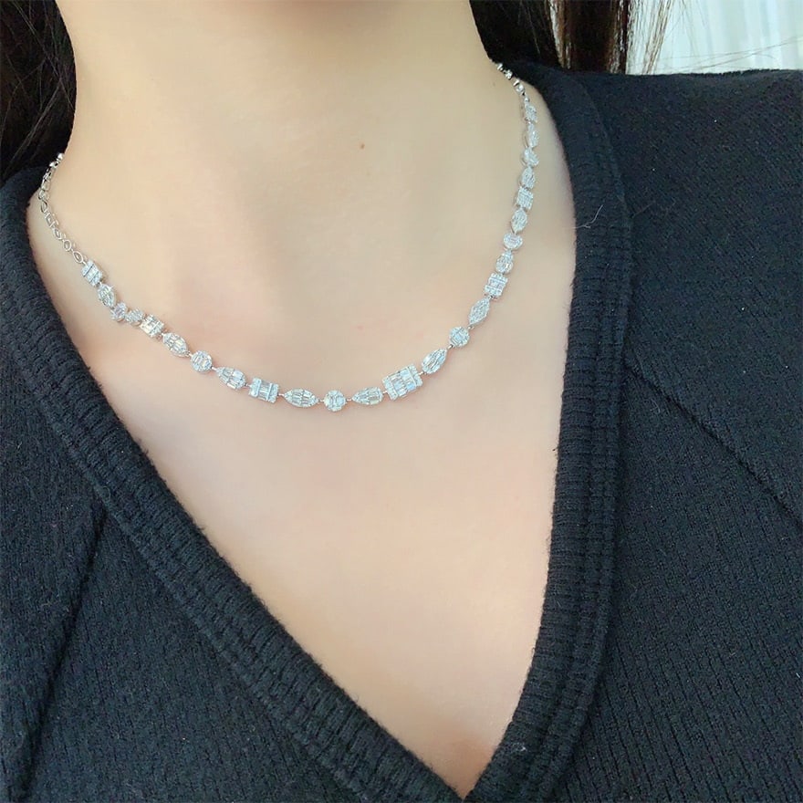 14k Gold 2 Ct Natural H Diamond Necklace - 6