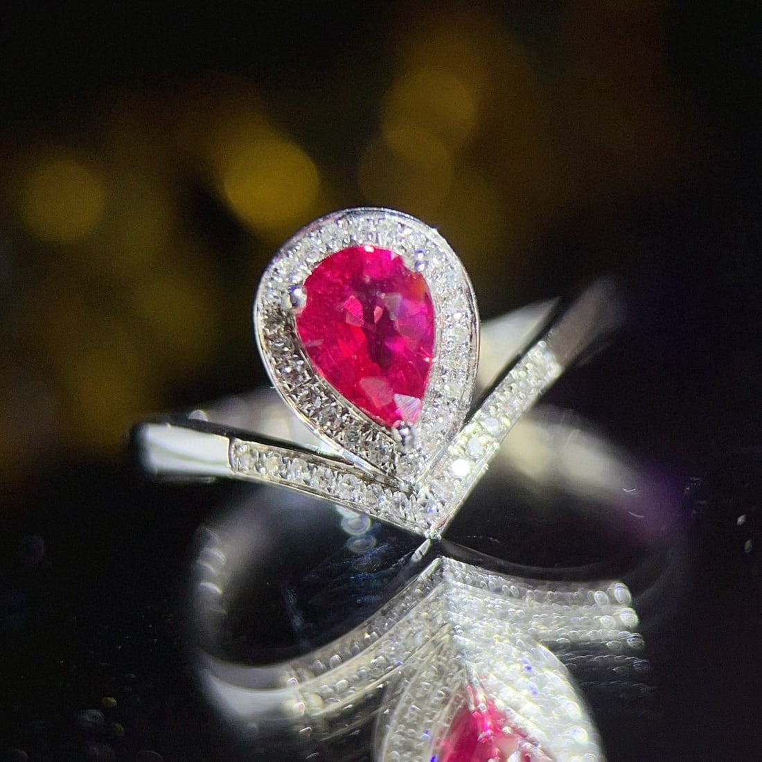 14k Gold 0.8 Ct Natural Ruby & Diamond Ring - 2
