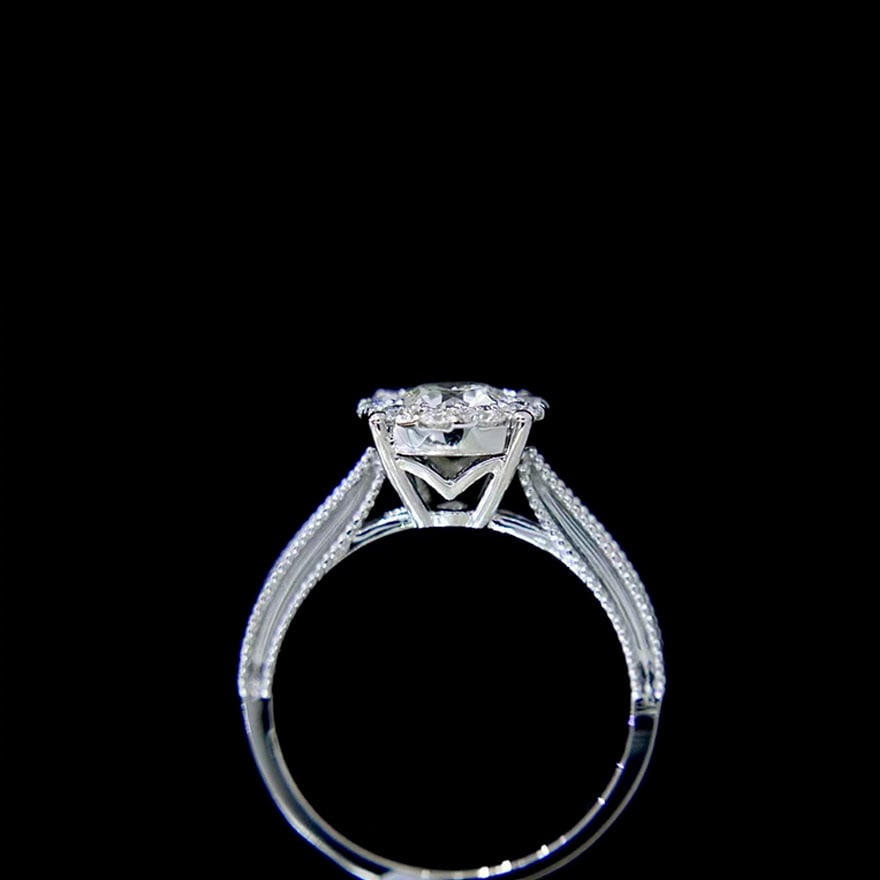 Gia Certified 14k Gold 0.6 Ct Natural E Vvs2 Round Diamond Ring - 3