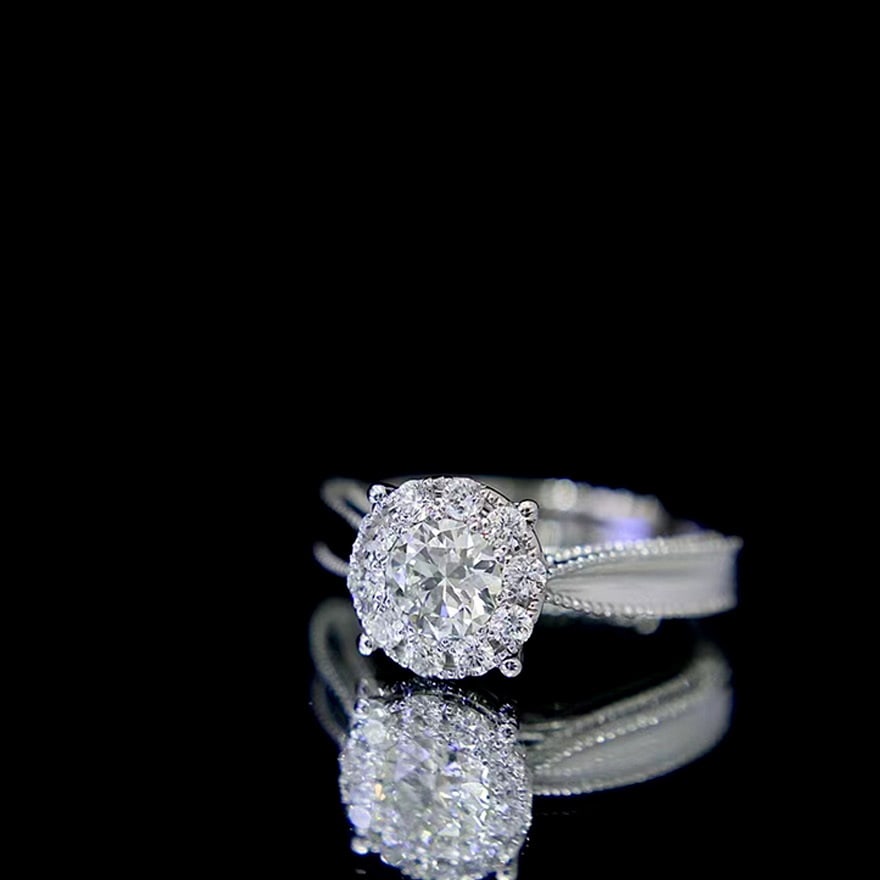 Gia Certified 14k Gold 0.6 Ct Natural E Vvs2 Round Diamond Ring - 4