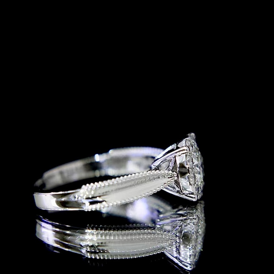 Gia Certified 14k Gold 0.6 Ct Natural E Vvs2 Round Diamond Ring - 5