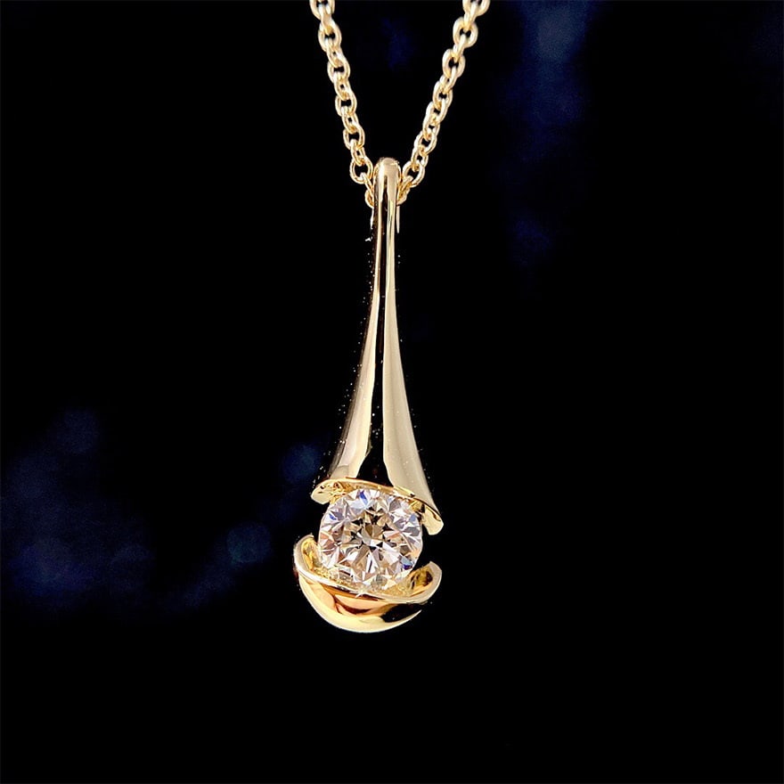 14k Gold 0.26 Ct Natural H Diamond Necklace: Ref:231062041 // gold content:14k gold // main gemstone:diamond // shape:round // carat weight:0. 26ct // clarity grade:vs-si // color:h // treatment:natural // cut grade:g // Condition: New Low