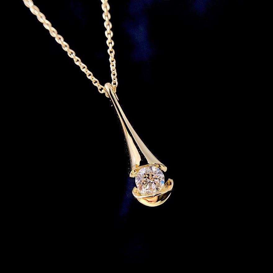14k Gold 0.26 Ct Natural H Diamond Necklace - 3