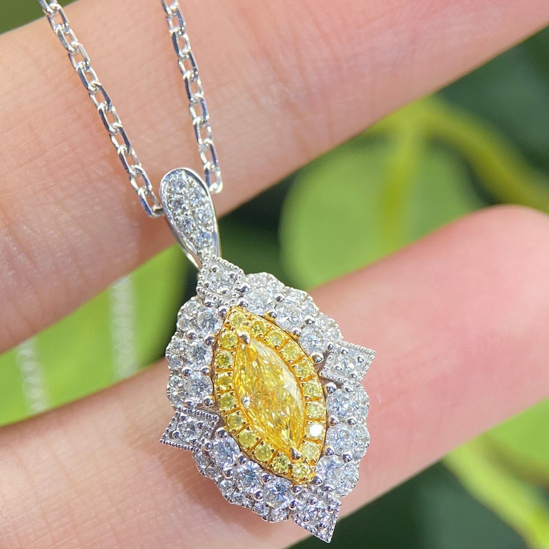 14k Gold 1.09 Ctw Natural Yellow Diamond & Diamond Ring/pendant( Without Chain ) - 4