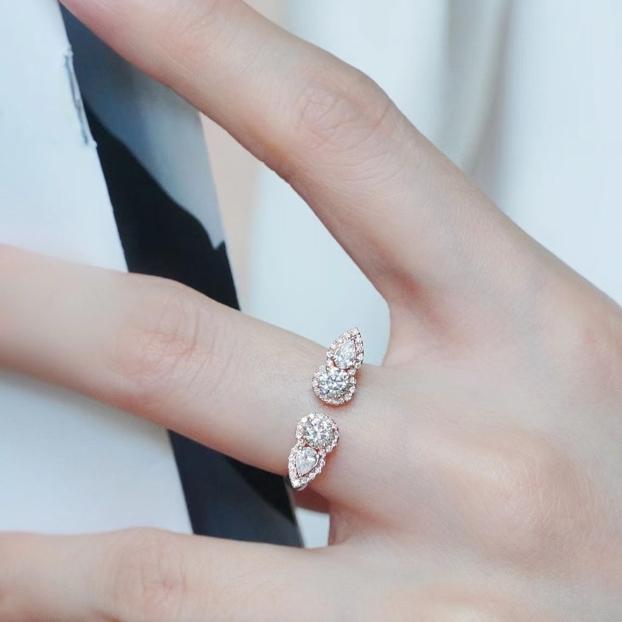 14k Gold 0.7 Ct Natural H Diamond Ring - 3