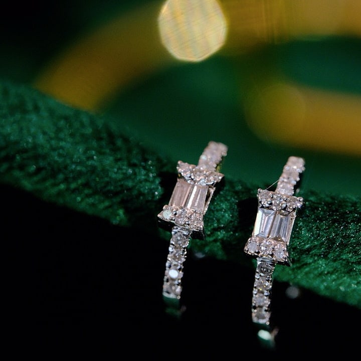 14k Gold 0.28 Ct Natural H Diamond Earrings - 2
