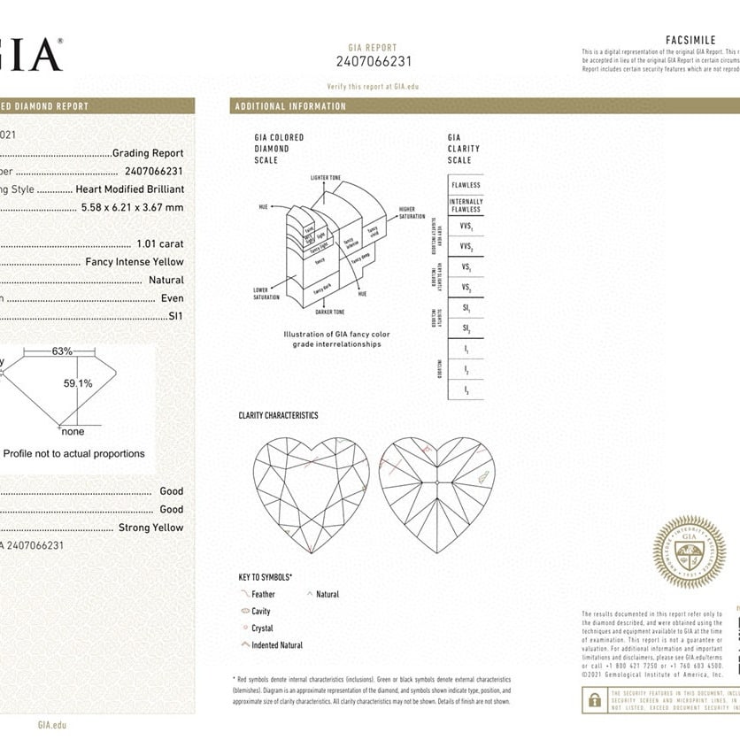 Gia Certified 14k Gold 1.01 Ct Natural Yellow Diamond & Diamond Ring/pendant( Without Chain ) - 4