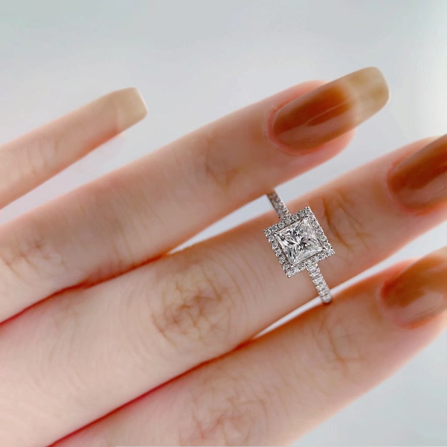 Gia Certified 14k Gold 1.00 Ct Natural H Vs2 Princess Diamond Ring - 3