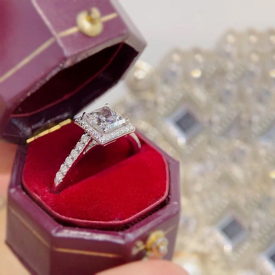 Gia Certified 14k Gold 1.00 Ct Natural H Vs2 Princess Diamond Ring - 5