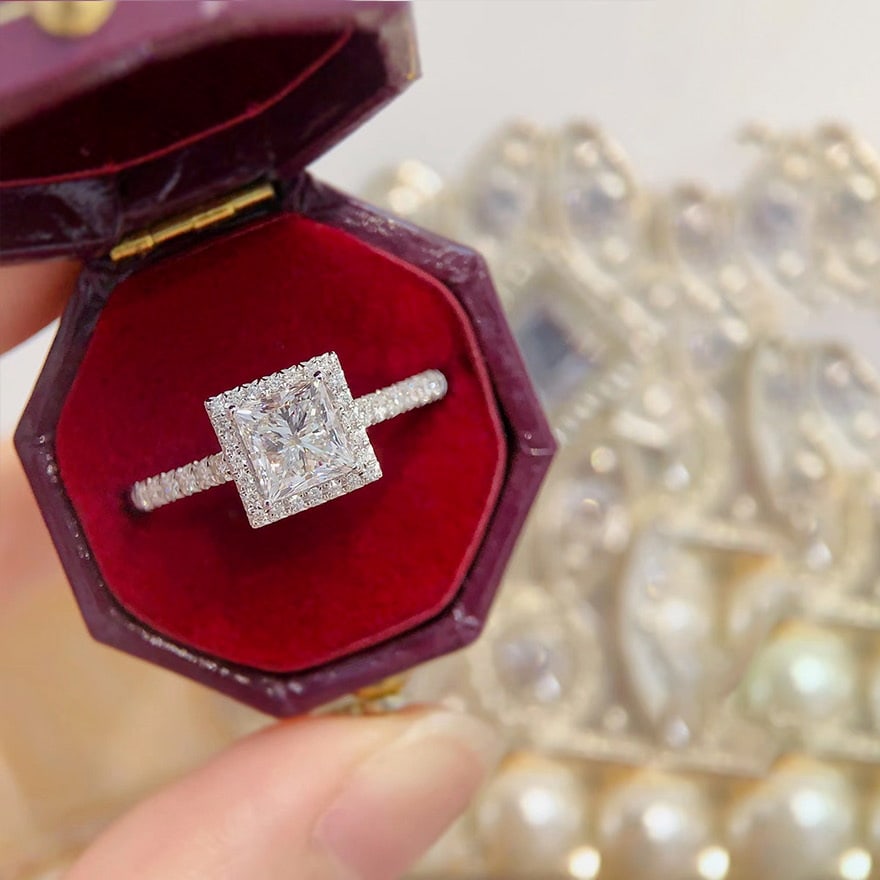 Gia Certified 14k Gold 1.00 Ct Natural H Vs2 Princess Diamond Ring - 6
