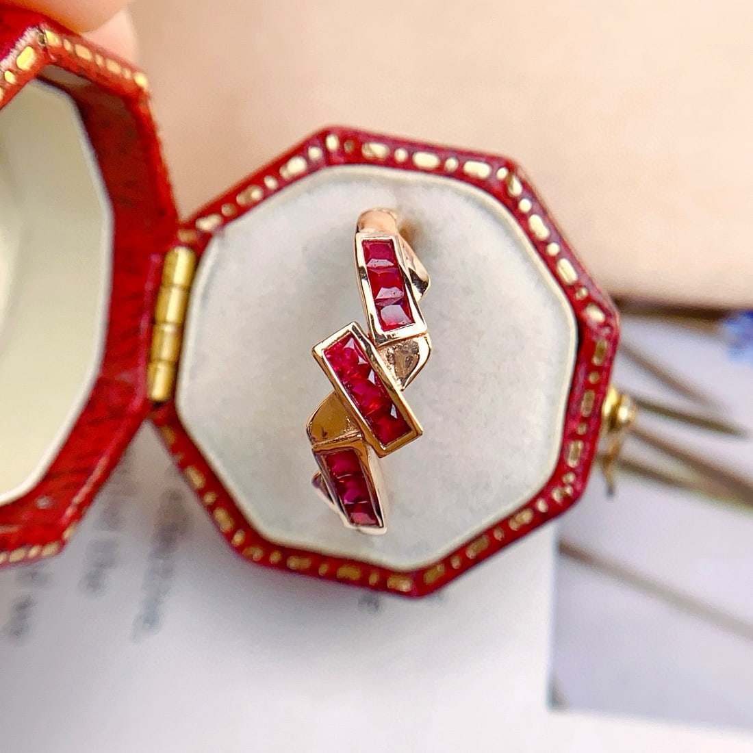14k Gold 0.80 Ct Natural Ruby Ring - 2
