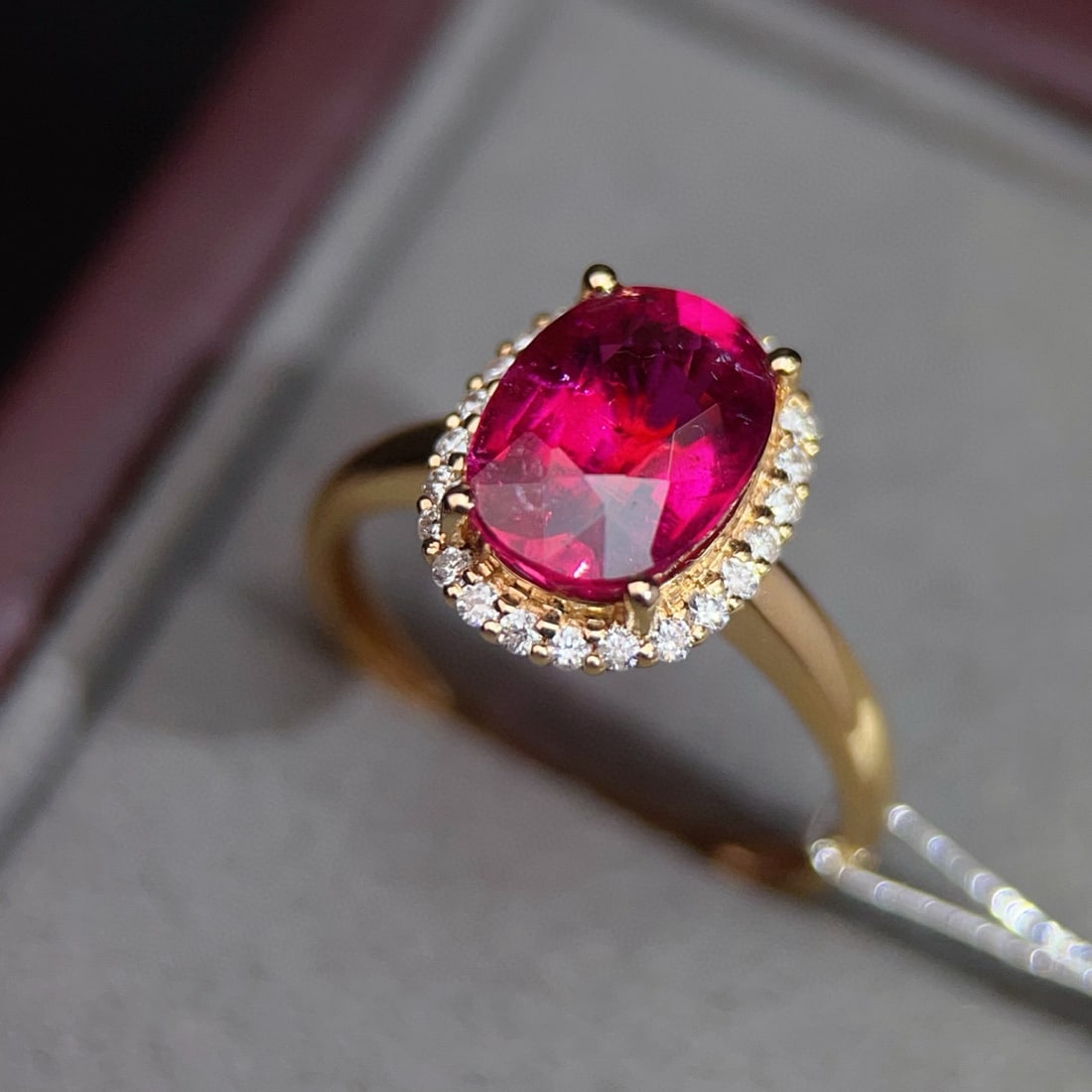 14k Gold 3.19 Ctw Natural Tourmaline & Diamond Ring - 4