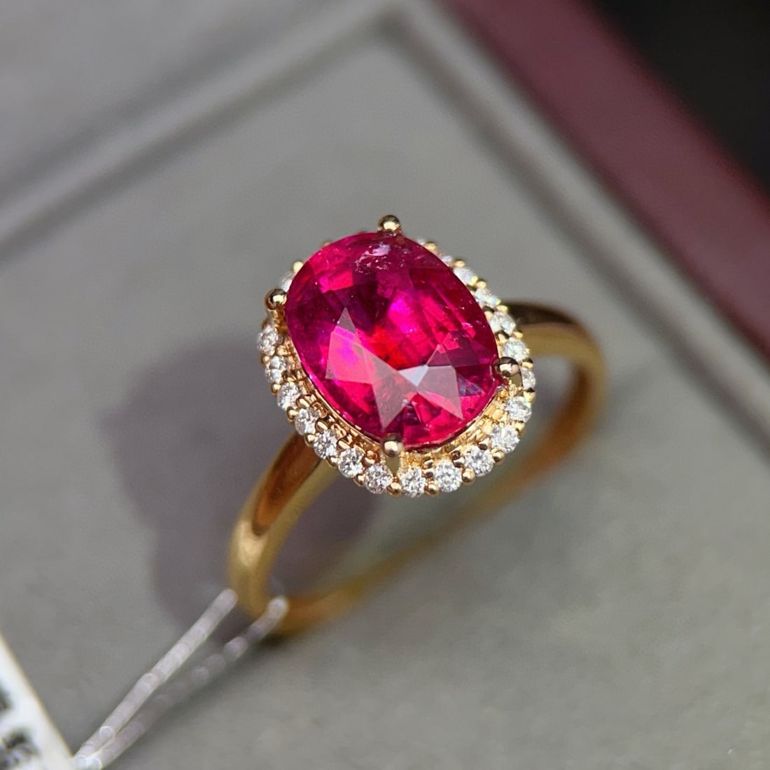 14k Gold 3.19 Ctw Natural Tourmaline & Diamond Ring - 5