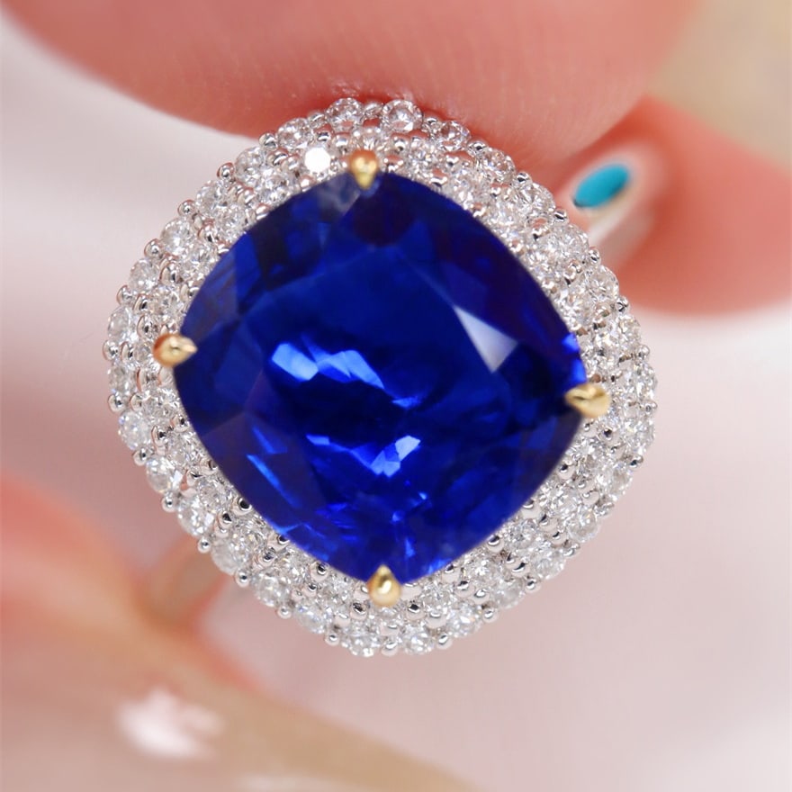 14k Gold 2.28 Ctw Natural Sapphire & Diamond Ring - 2