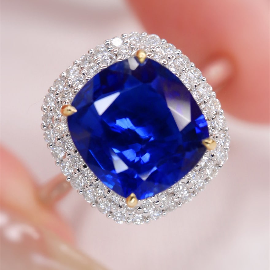 14k Gold 2.28 Ctw Natural Sapphire & Diamond Ring - 4