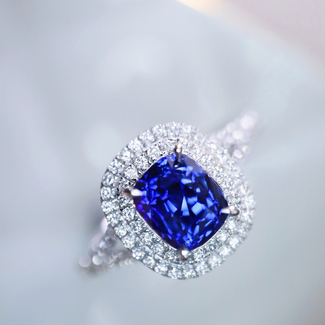 14k Gold 1.88 Ctw Natural Sapphire & Diamond Ring - 2