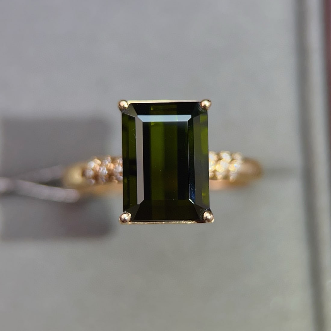 14k Gold 4.40 Ctw Natural Tourmaline & Diamond Ring - 2