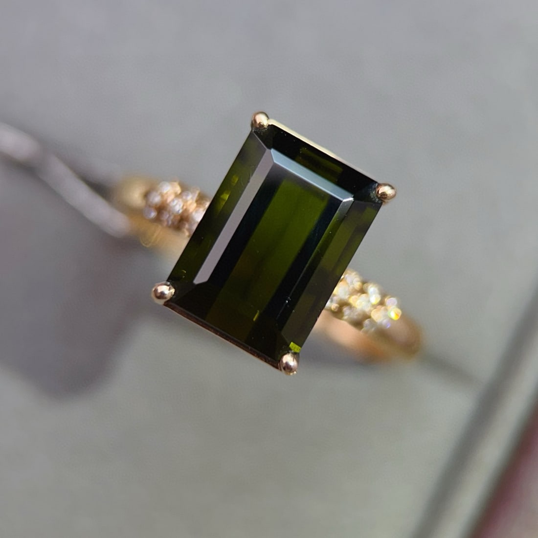 14k Gold 4.40 Ctw Natural Tourmaline & Diamond Ring - 3