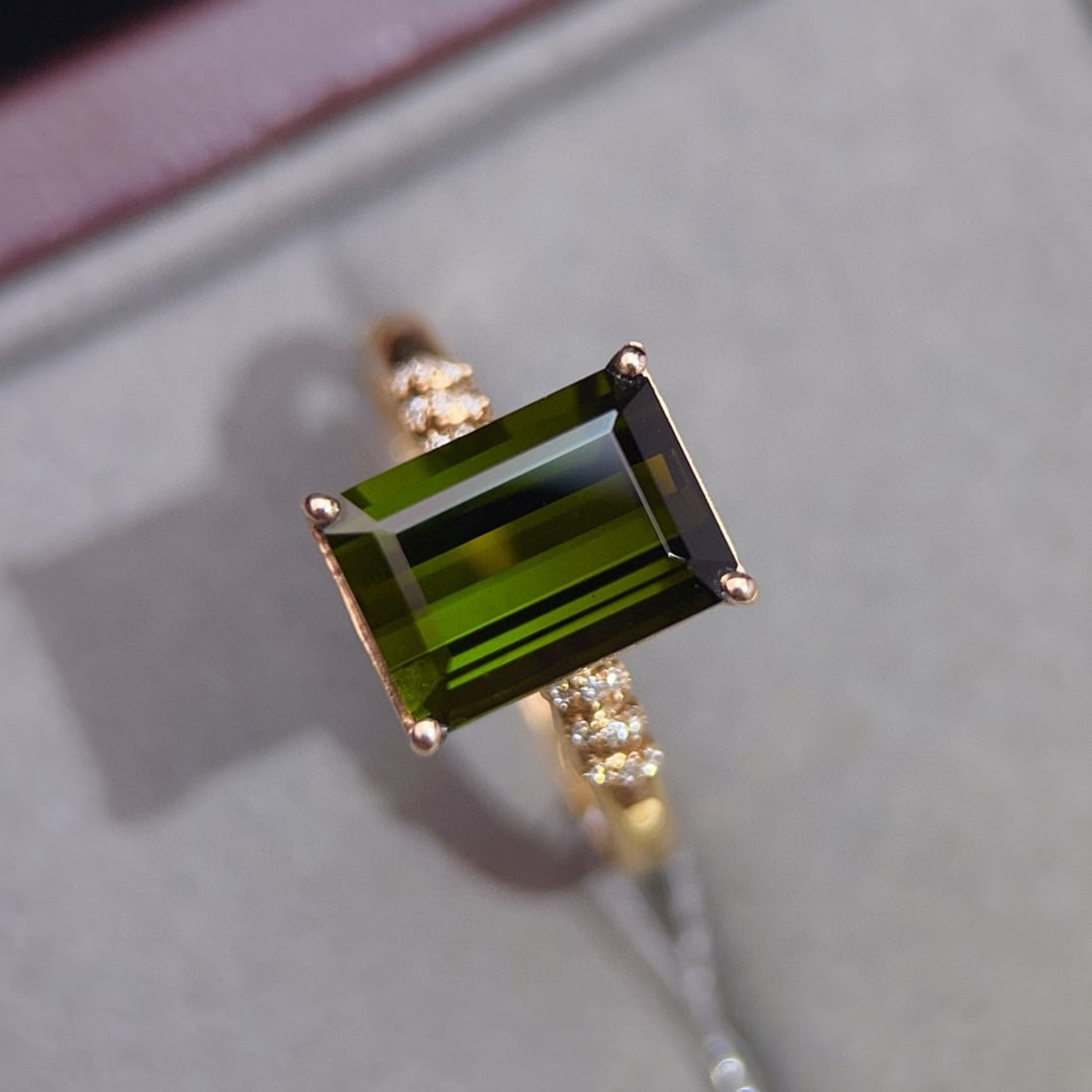 14k Gold 4.40 Ctw Natural Tourmaline & Diamond Ring - 4