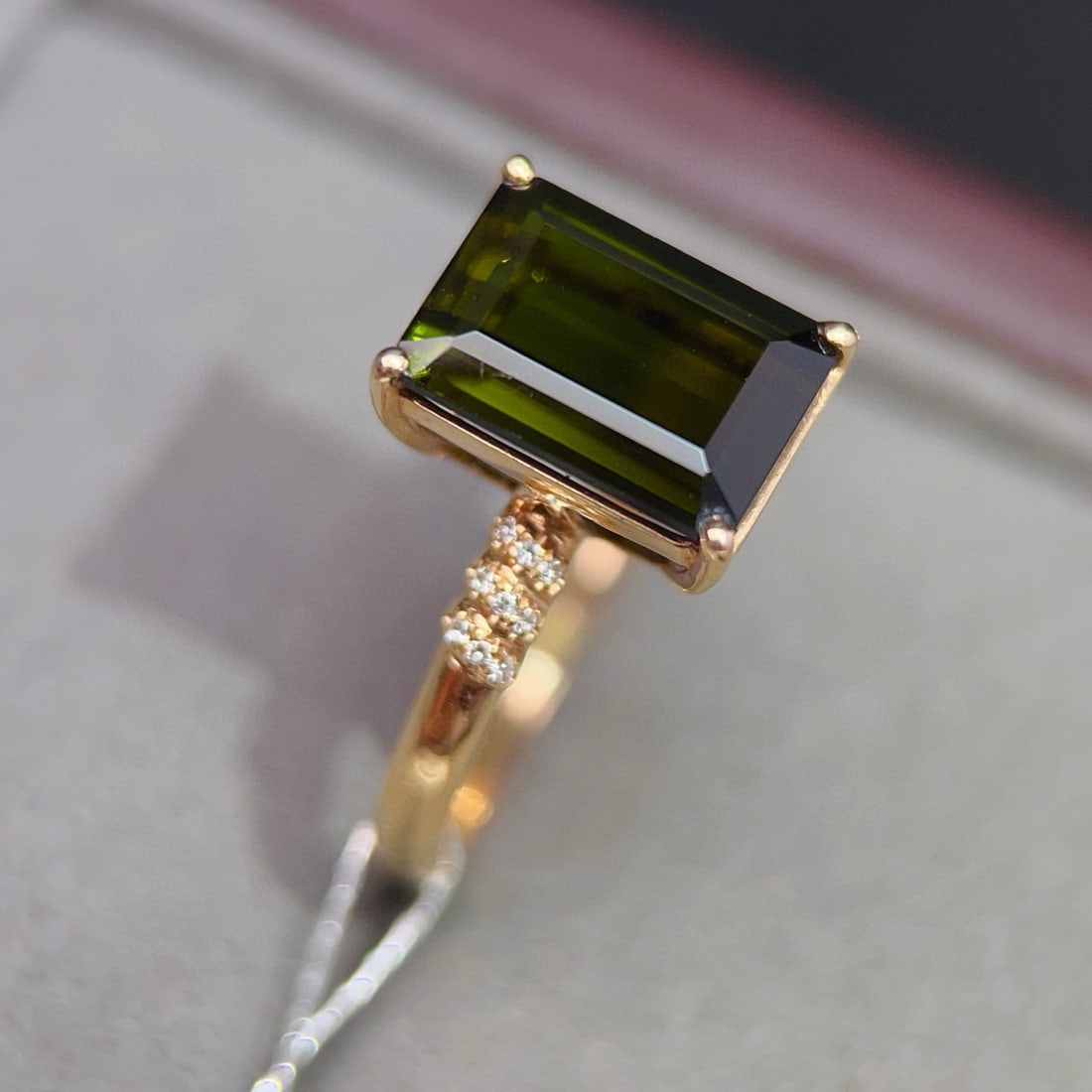 14k Gold 4.40 Ctw Natural Tourmaline & Diamond Ring - 5