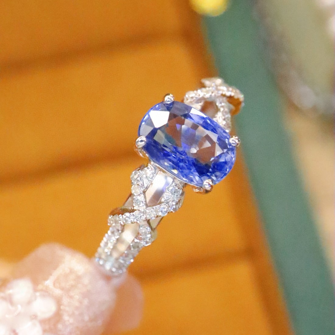 14k Gold 1.44 Ctw Natural Sapphire & Diamond Ring - 2