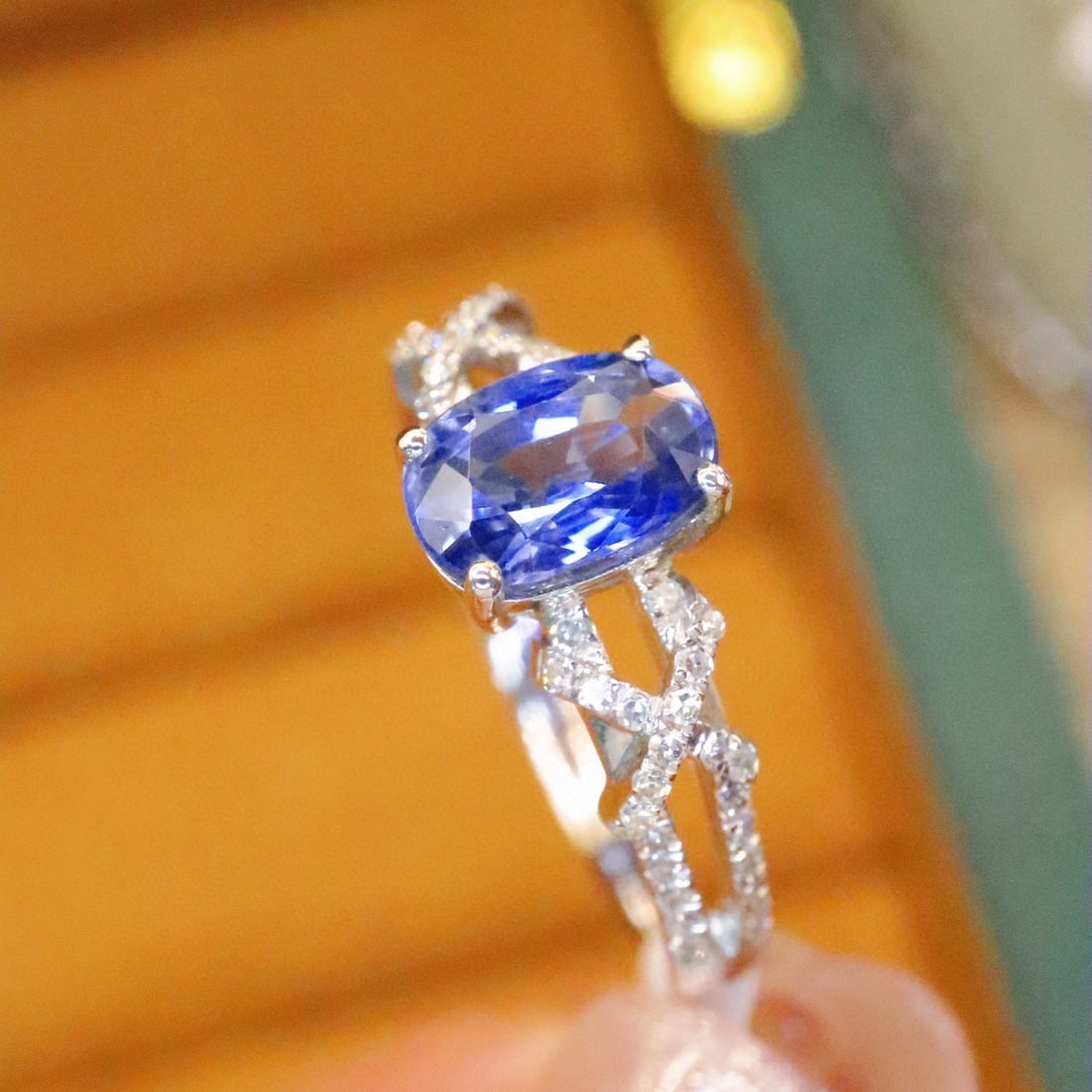 14k Gold 1.44 Ctw Natural Sapphire & Diamond Ring - 3