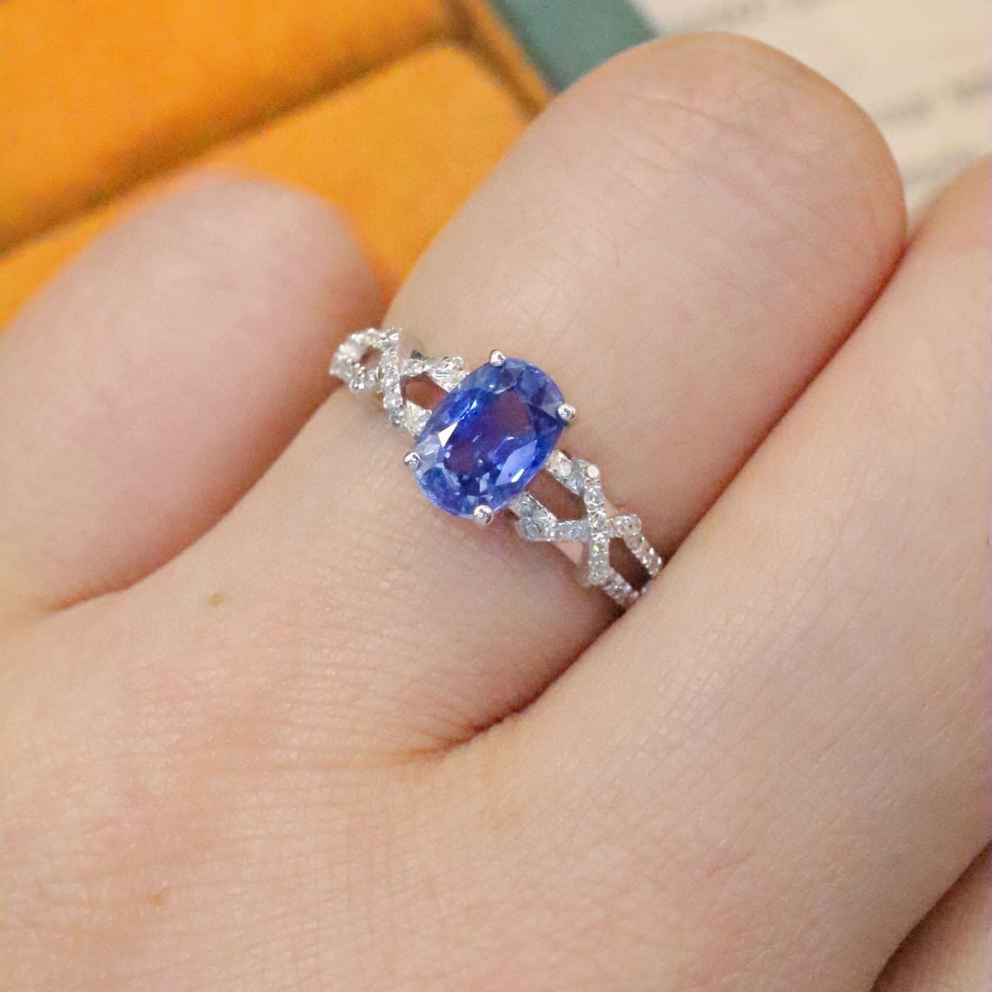 14k Gold 1.44 Ctw Natural Sapphire & Diamond Ring - 6