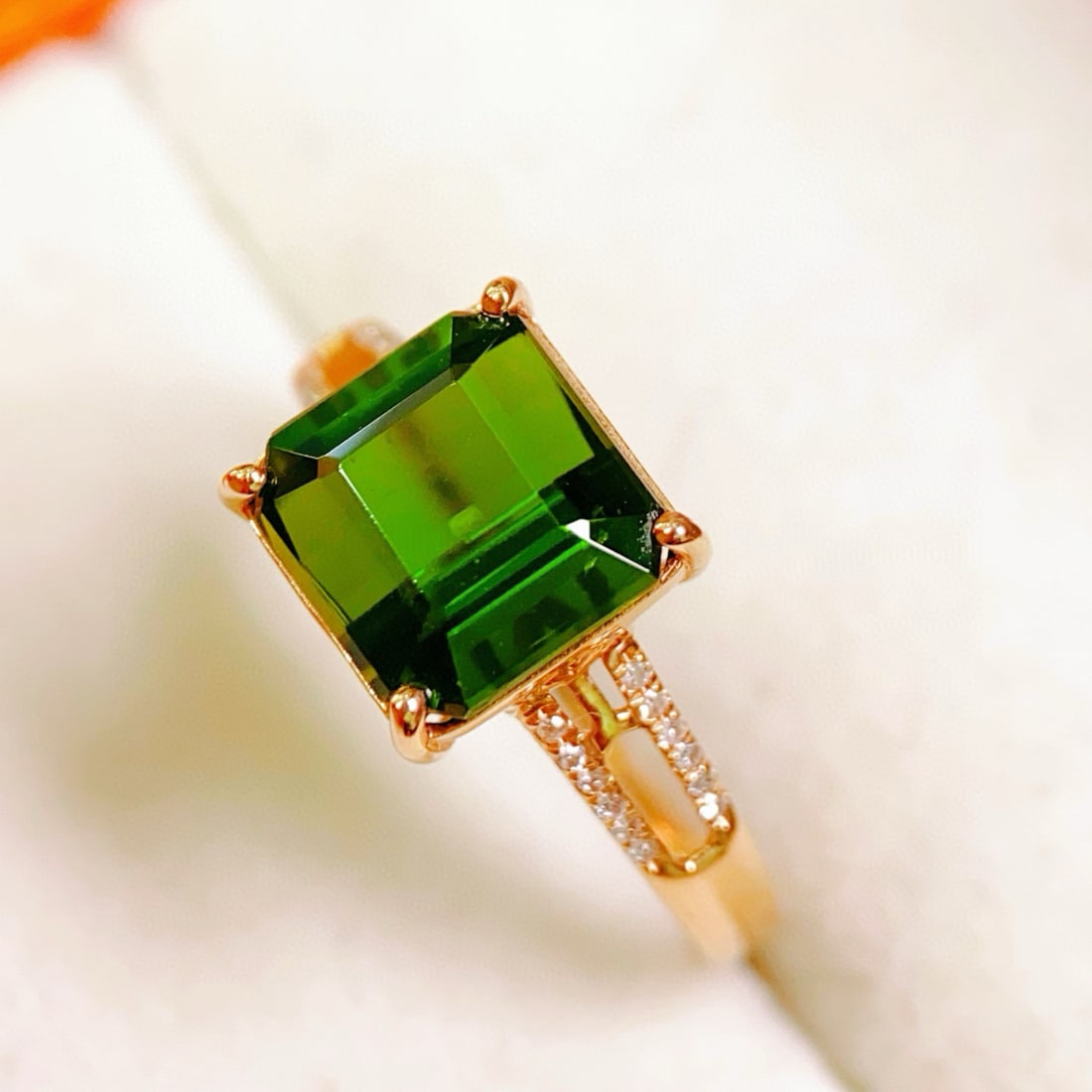 14k Gold 3.57 Ctw Natural Tourmaline & Diamond Ring - 2