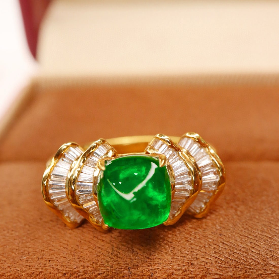 14k Gold 2.45 Ctw Vivid Green Natural Emerald & Diamond Ring - 6
