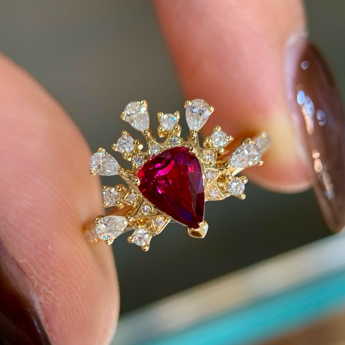 14k Gold 1.32 Ctw Natural Ruby & Diamond Ring - 2
