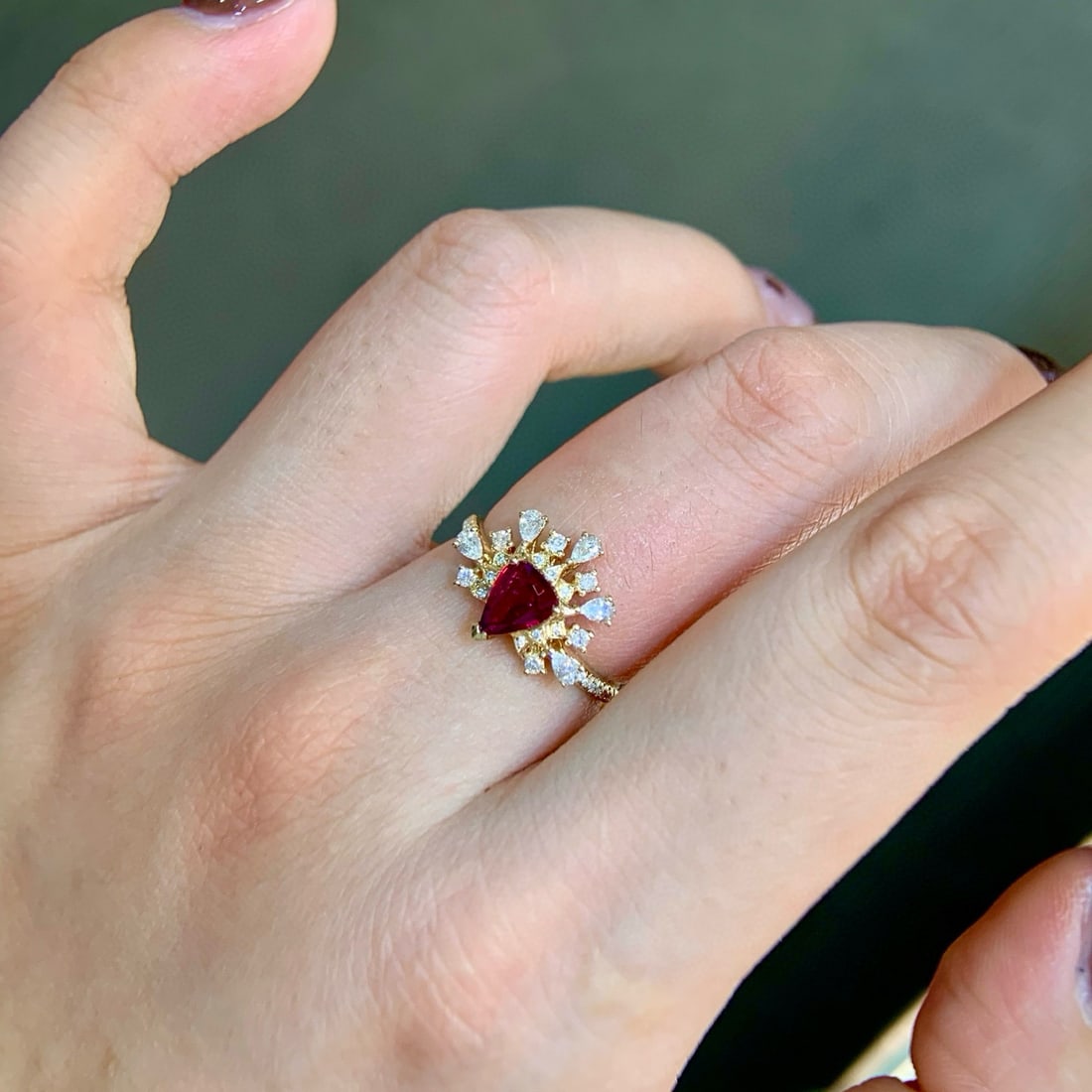 14k Gold 1.32 Ctw Natural Ruby & Diamond Ring - 3