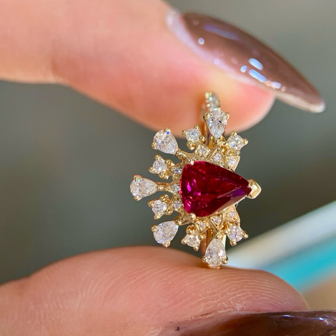 14k Gold 1.32 Ctw Natural Ruby & Diamond Ring - 4