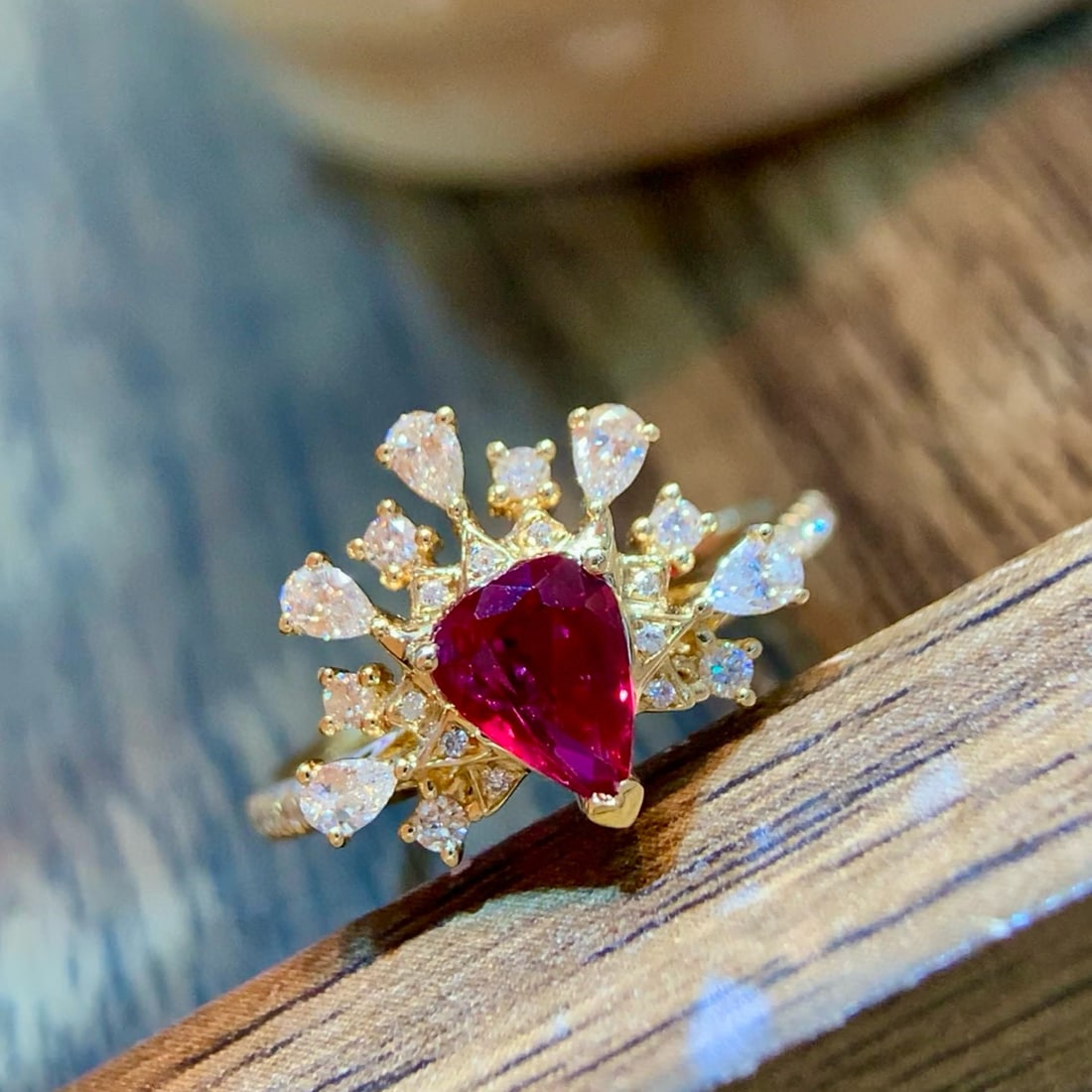 14k Gold 1.32 Ctw Natural Ruby & Diamond Ring - 5