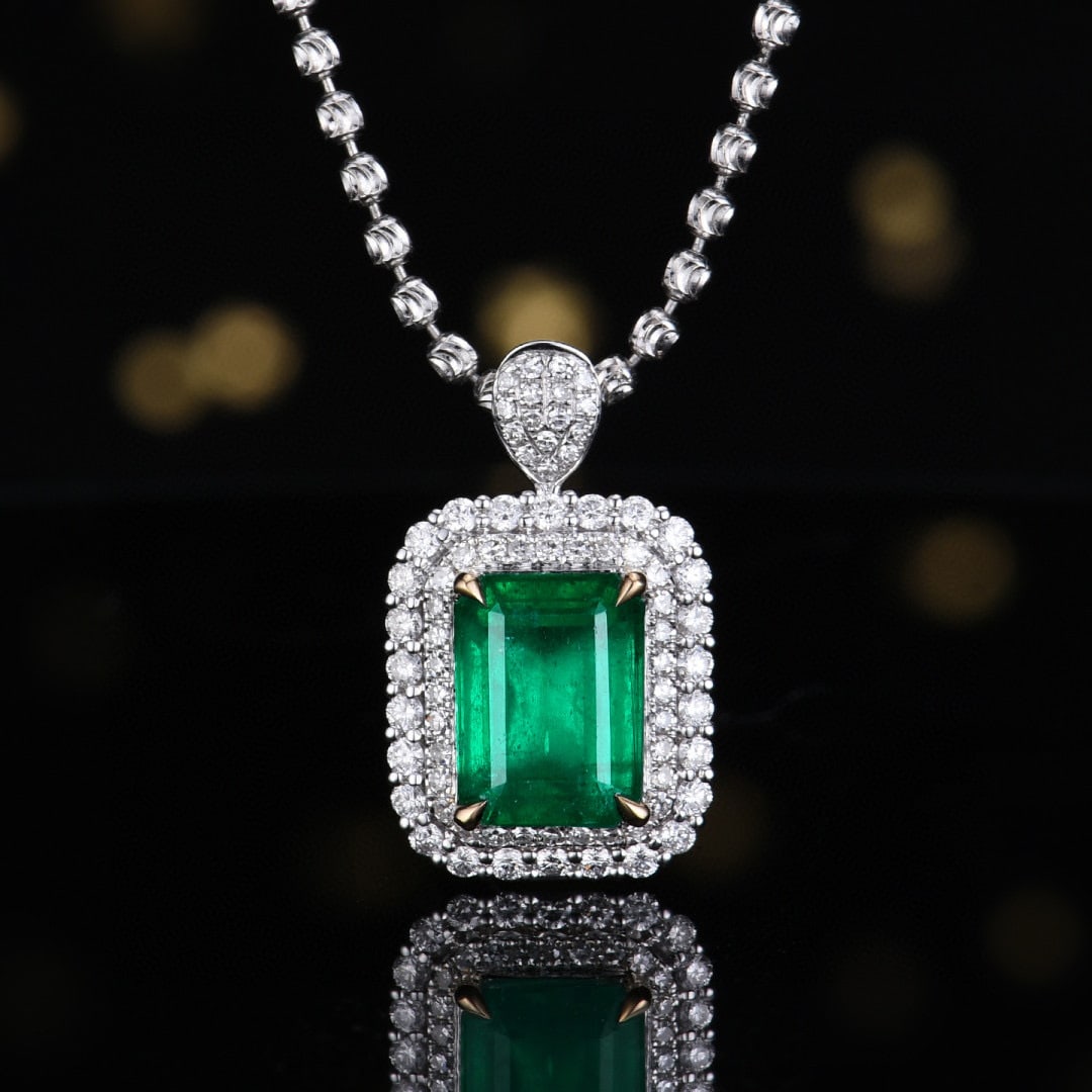 14k Gold 2.86 Ctw Vivid Green Natural Emerald & Diamond Ring/pendant( Without Chain ) - 4