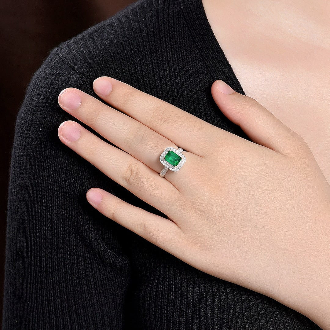 14k Gold 2.86 Ctw Vivid Green Natural Emerald & Diamond Ring/pendant( Without Chain ) - 6