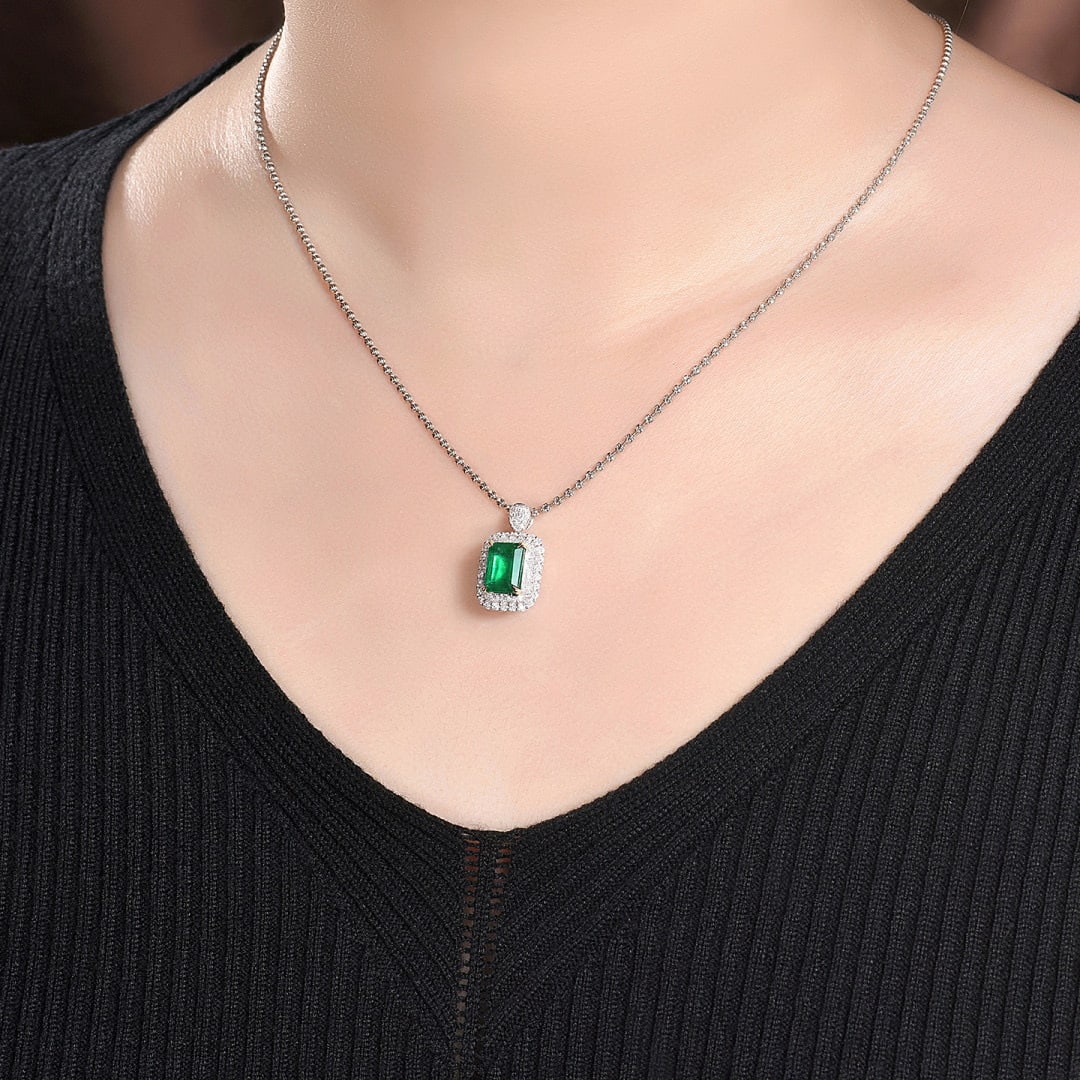 14k Gold 2.86 Ctw Vivid Green Natural Emerald & Diamond Ring/pendant( Without Chain ) - 8