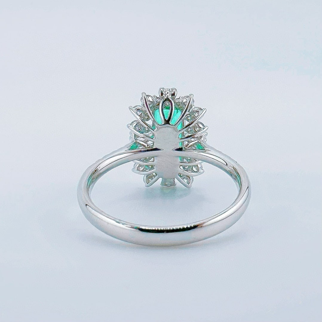 14k Gold 1.99 Ctw Natural Emerald & Diamond Ring - 4