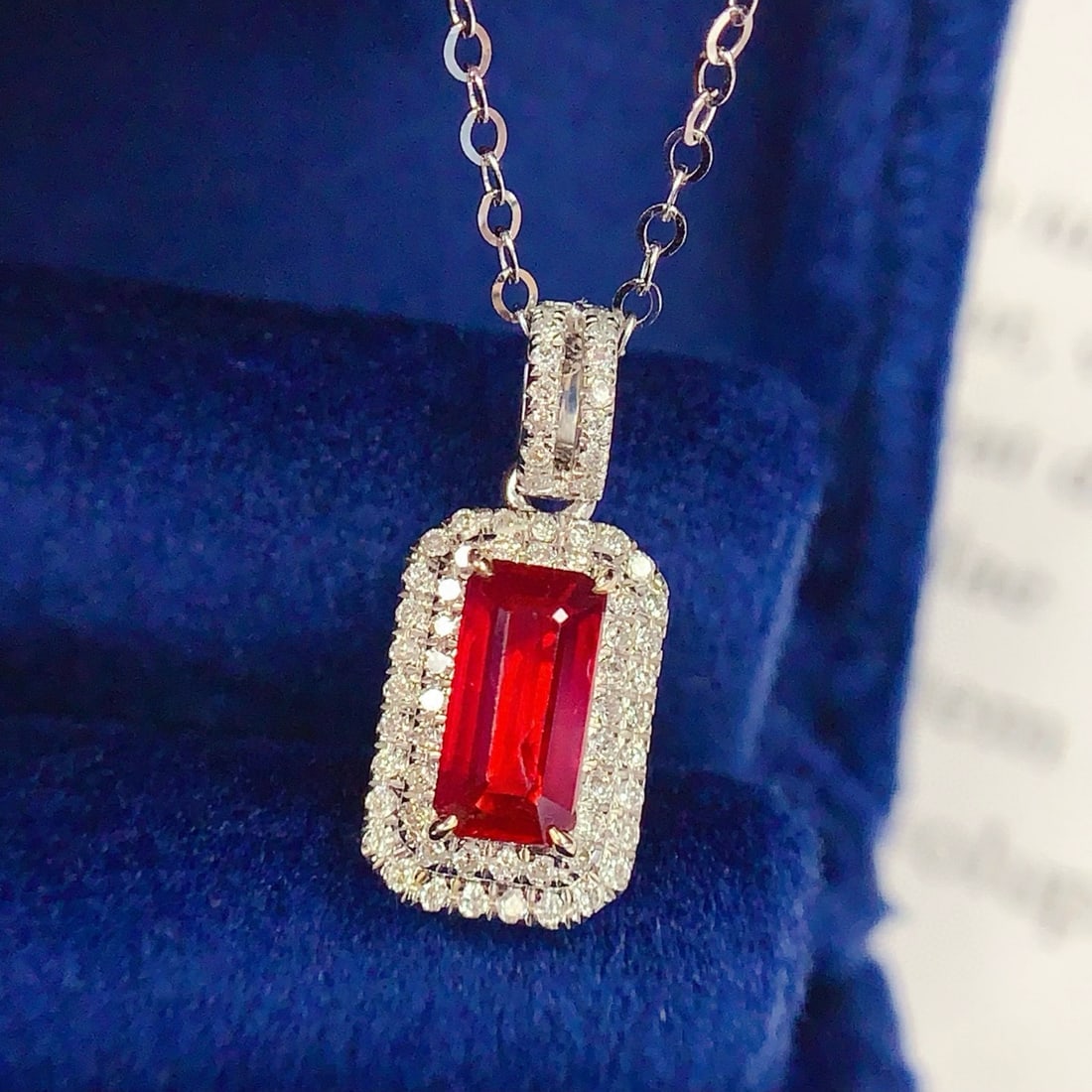 14k Gold 0.9 Ct Vivid Red Natural Ruby & Diamond Pendant( Without Chain ): Ref:231062237 // gold content:14k gold // main gemstone:ruby // shape:octagonal // carat weight:0. 9ct // color:vivid red // treatment:natural // // adjacent gemstone 2 : diamond // number of