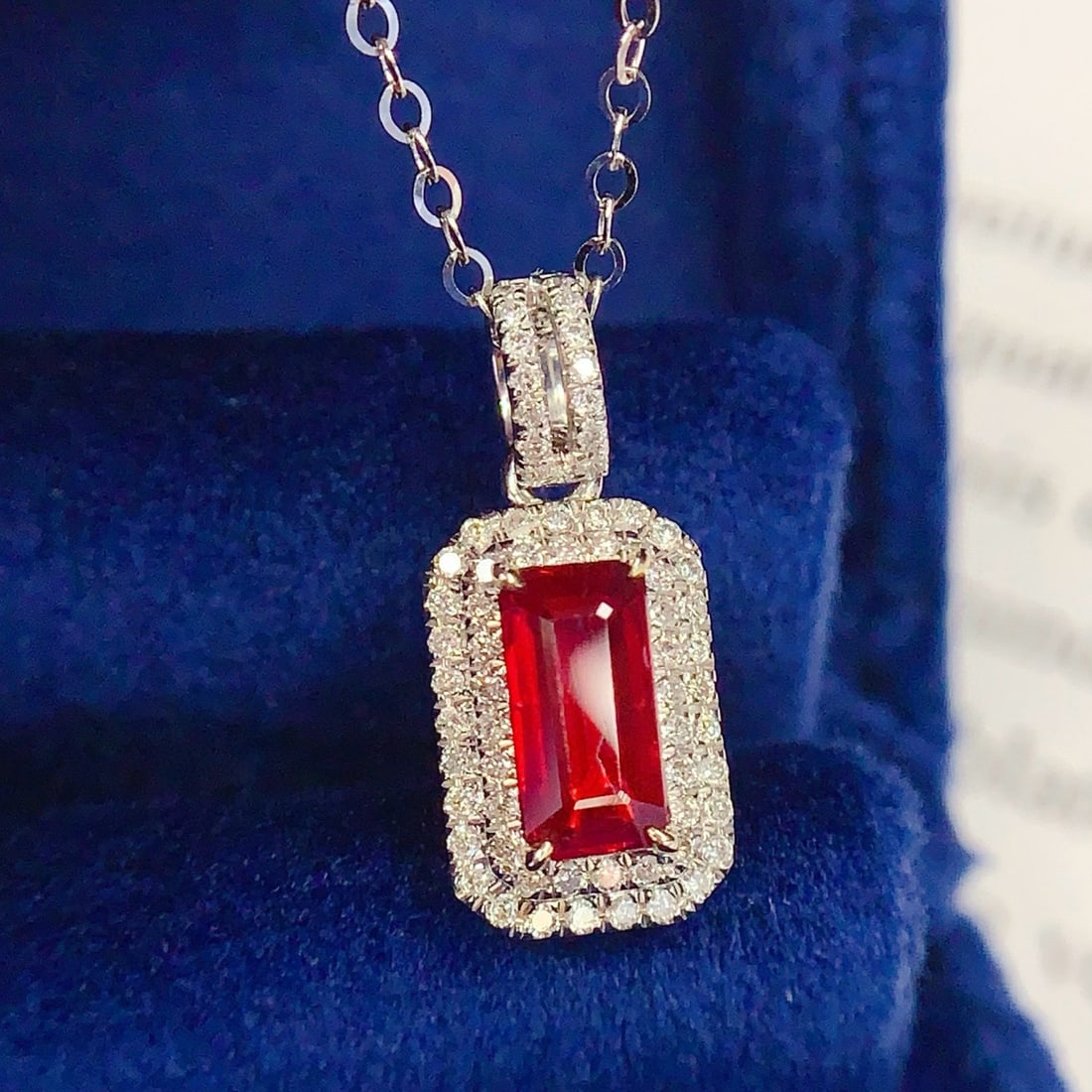 14k Gold 0.9 Ct Vivid Red Natural Ruby & Diamond Pendant( Without Chain ) - 2