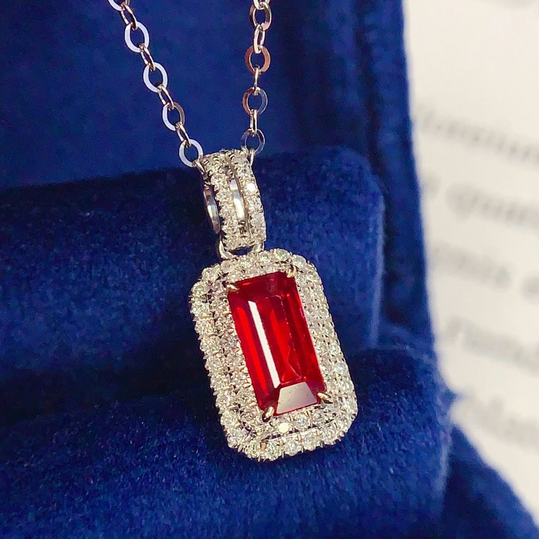 14k Gold 0.9 Ct Vivid Red Natural Ruby & Diamond Pendant( Without Chain ) - 3
