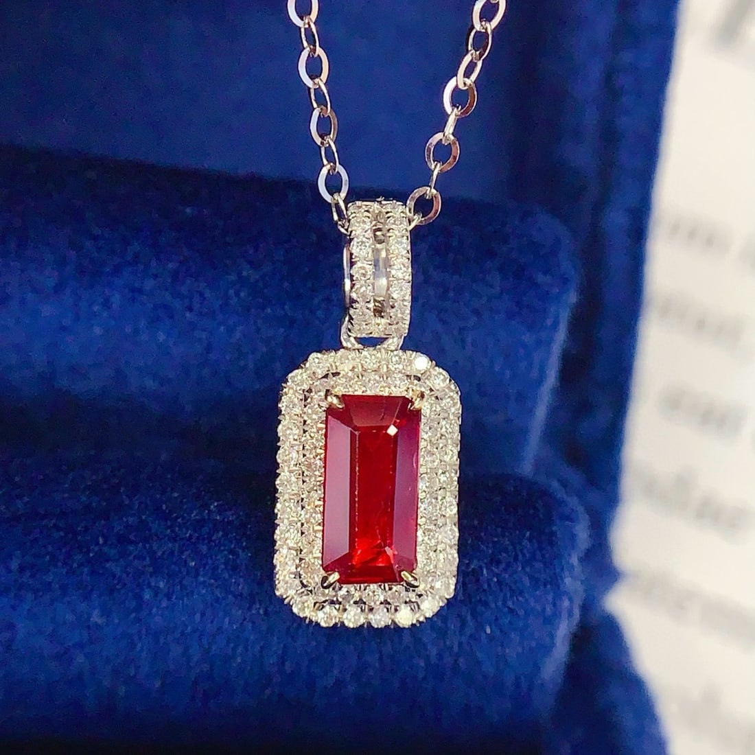 14k Gold 0.9 Ct Vivid Red Natural Ruby & Diamond Pendant( Without Chain ) - 4