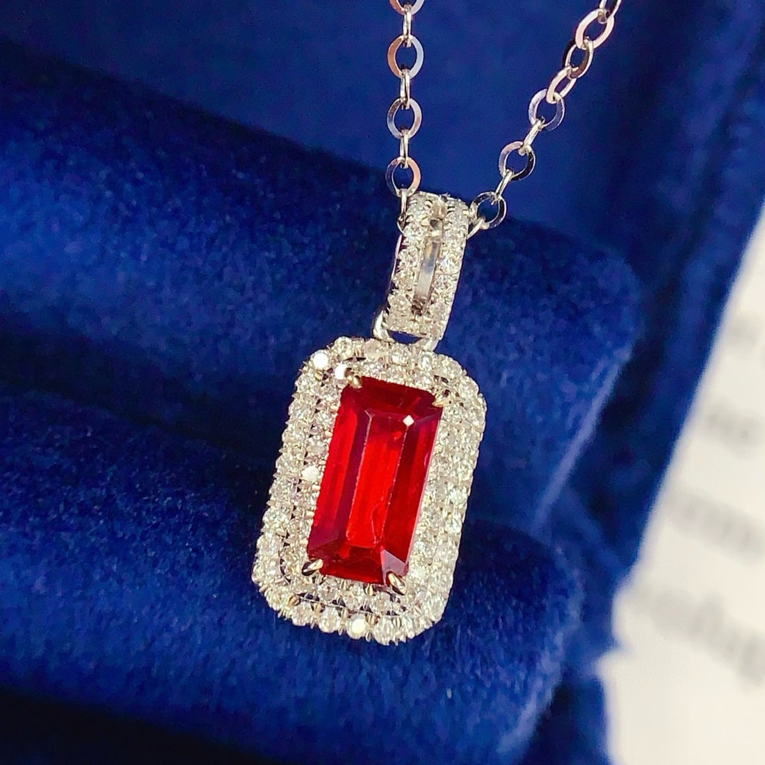 14k Gold 0.9 Ct Vivid Red Natural Ruby & Diamond Pendant( Without Chain ) - 5