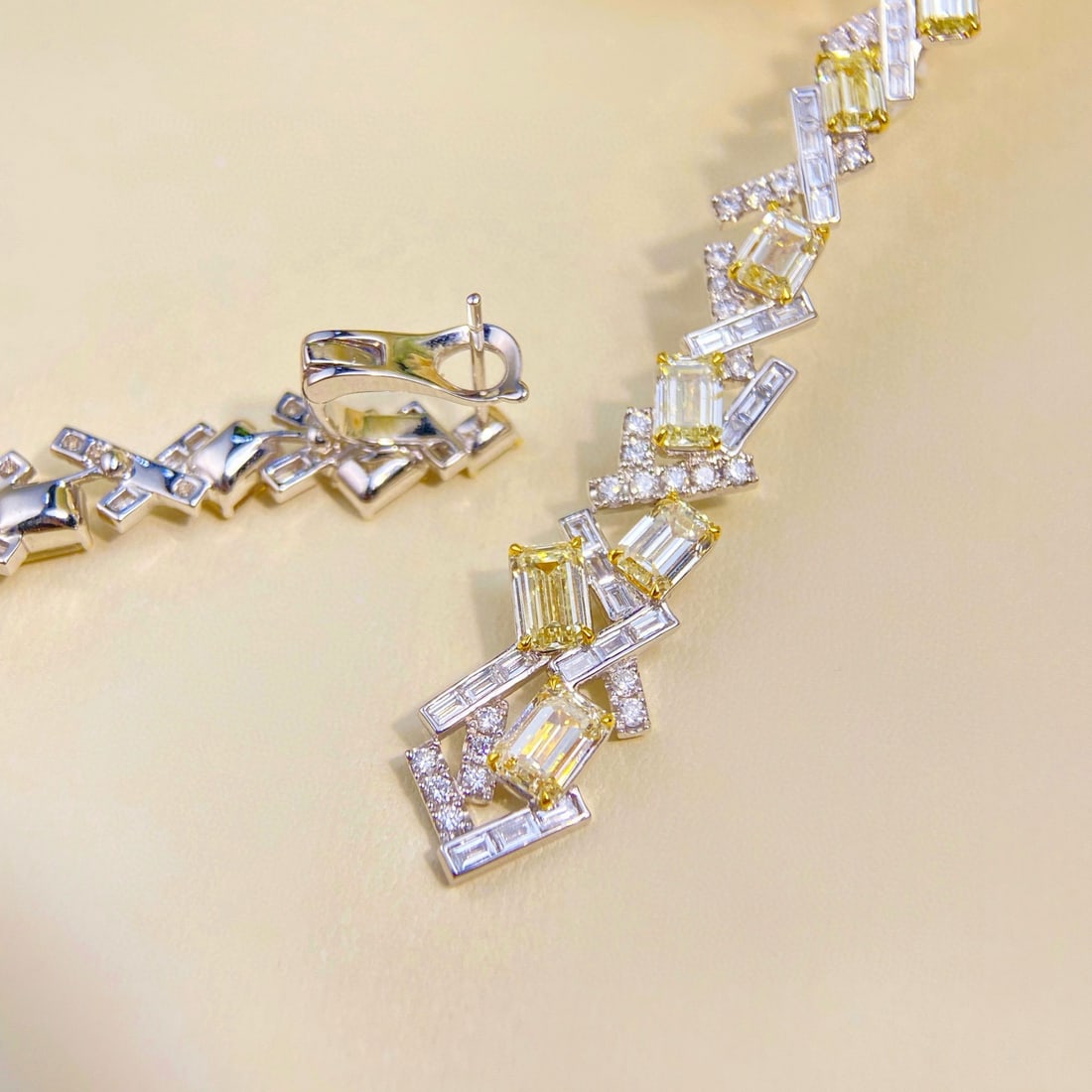 14k Gold 9.04 Ctw Natural Yellow Diamond & Diamond Earrings - 3