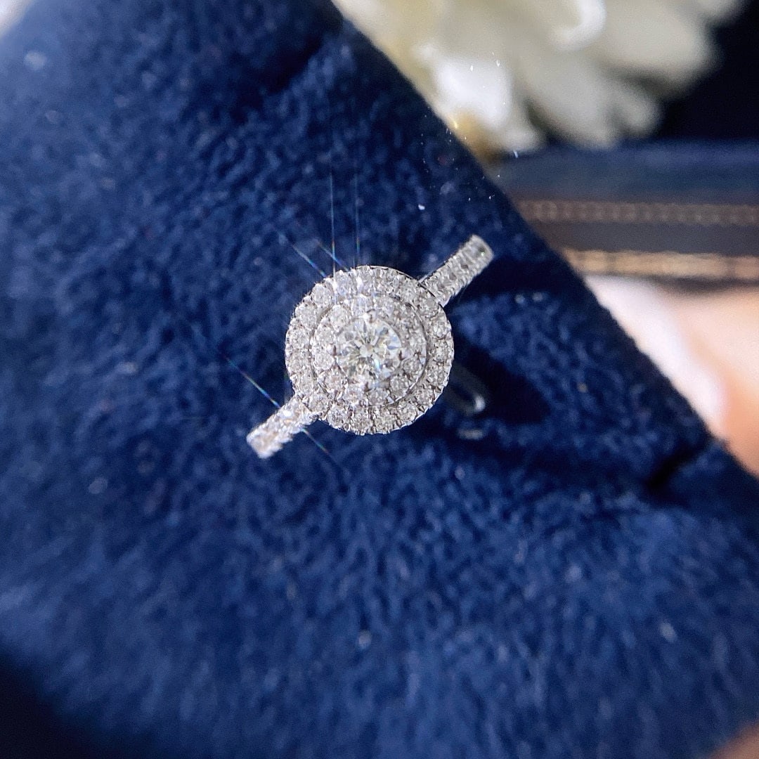 14k Gold 0.48 Ctw Natural H Diamond Ring - 3