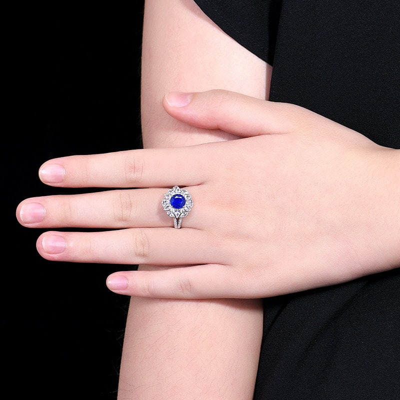 14k Gold 1.87 Ctw Natural Sapphire & Diamond Ring/pendant( Without Chain ) - 9