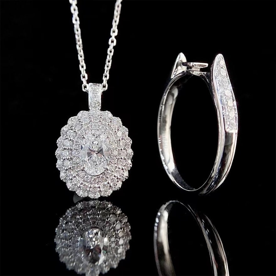 Gia Certified 14k Gold 1.00 Ctw Natural D Si2 Oval Diamond Ring/pendant( Without Chain ) - 4