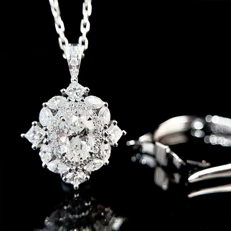 Gia Certified 14k Gold 1.88 Ctw Natural H Si2 Oval Diamond Ring/pendant( Without Chain ) - 4